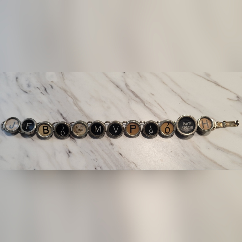 Vintage style, retro typewiter keys bracelet Joy Sparks Designs